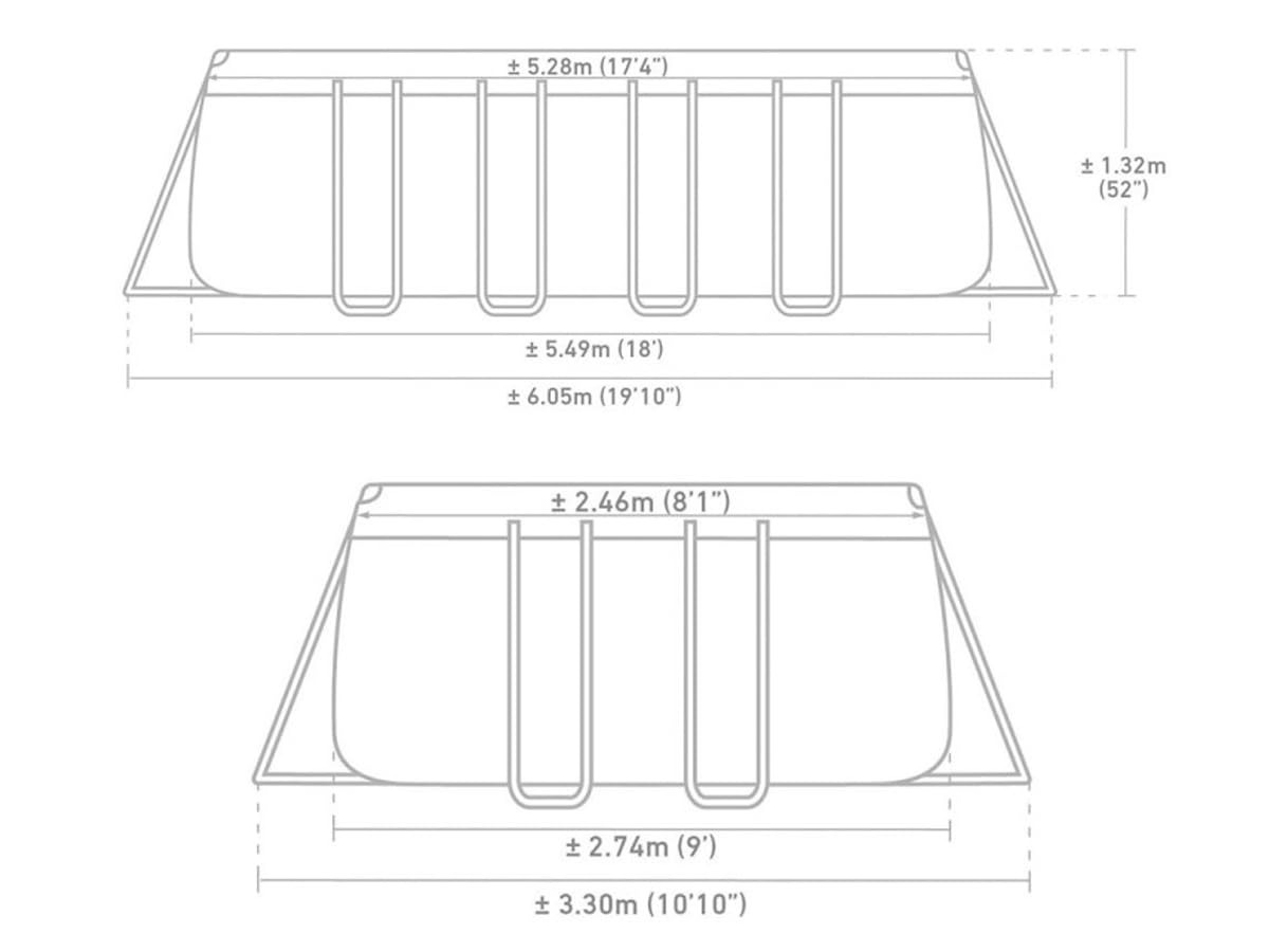 Intex Schwimmbadrahmen-Set Ultra Quadra, 549 x 274 x 132 cm, XTR 26356