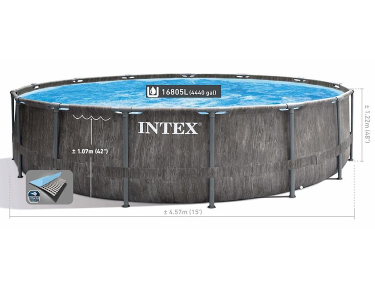 Intex 15FT X 48IN GREYWOOD Prism Frame Premium Pool Set