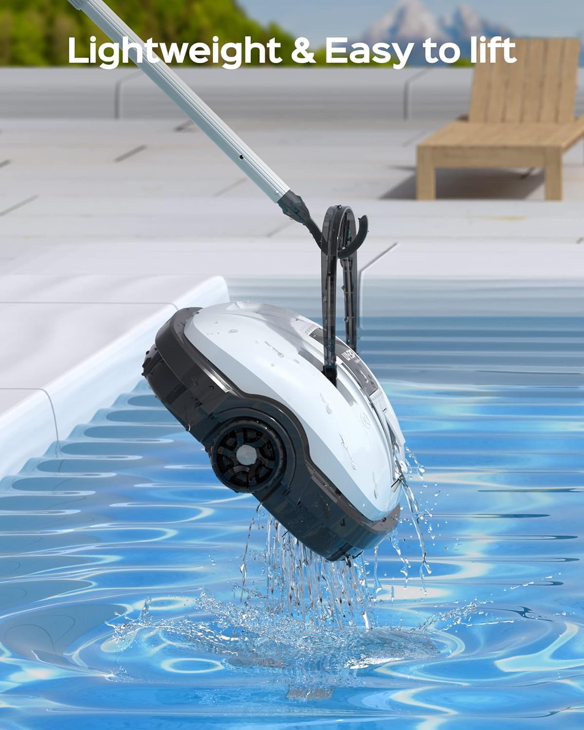WYBOT Poolroboter kabellos - 100 Min. Dual-Antriebsmotoren, automatisches Parken, Robotersauger für Aufstellpools bis 80m², Weiß