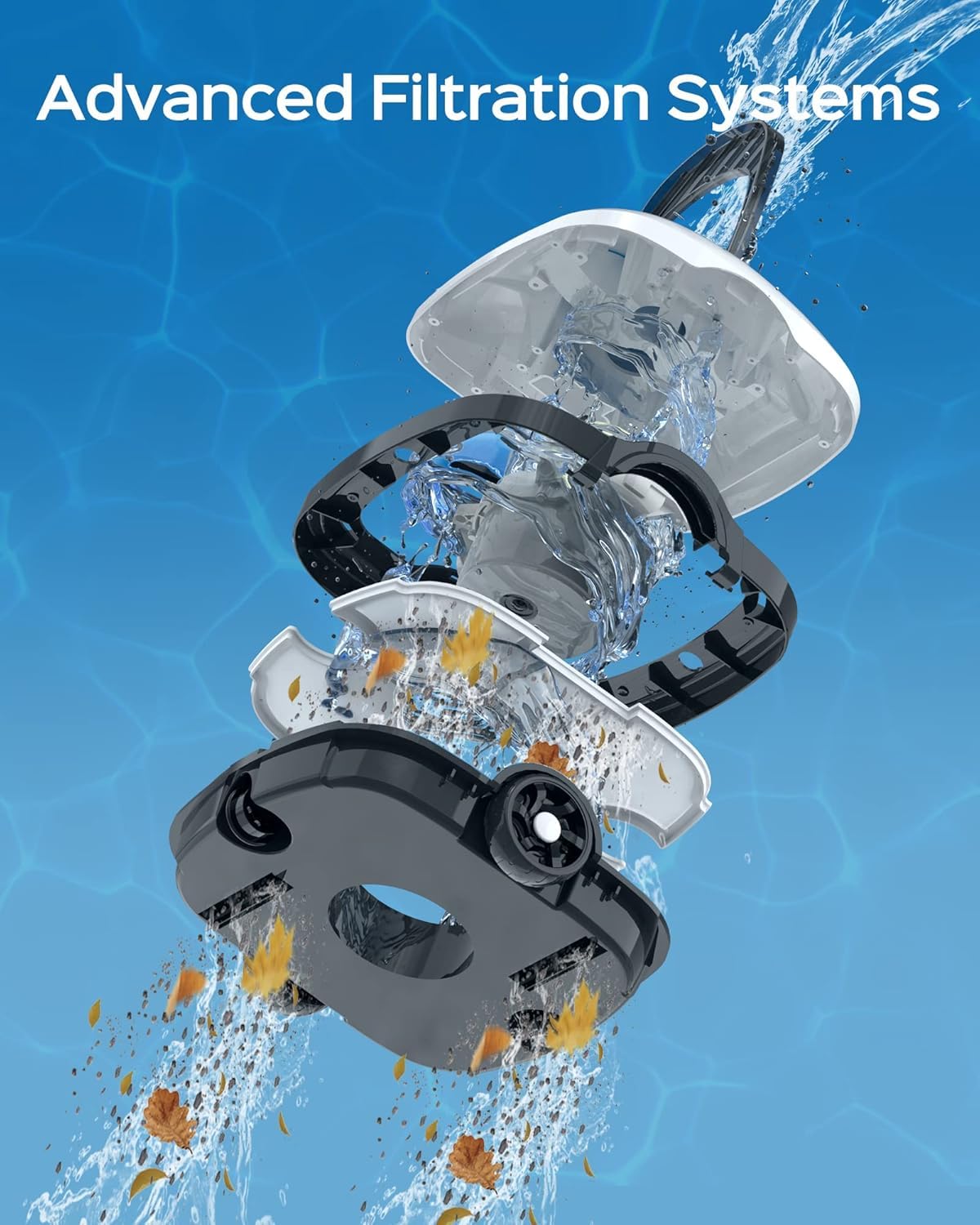 WYBOT Poolroboter kabellos - 100 Min. Dual-Antriebsmotoren, automatisches Parken, Robotersauger für Aufstellpools bis 80m², Weiß