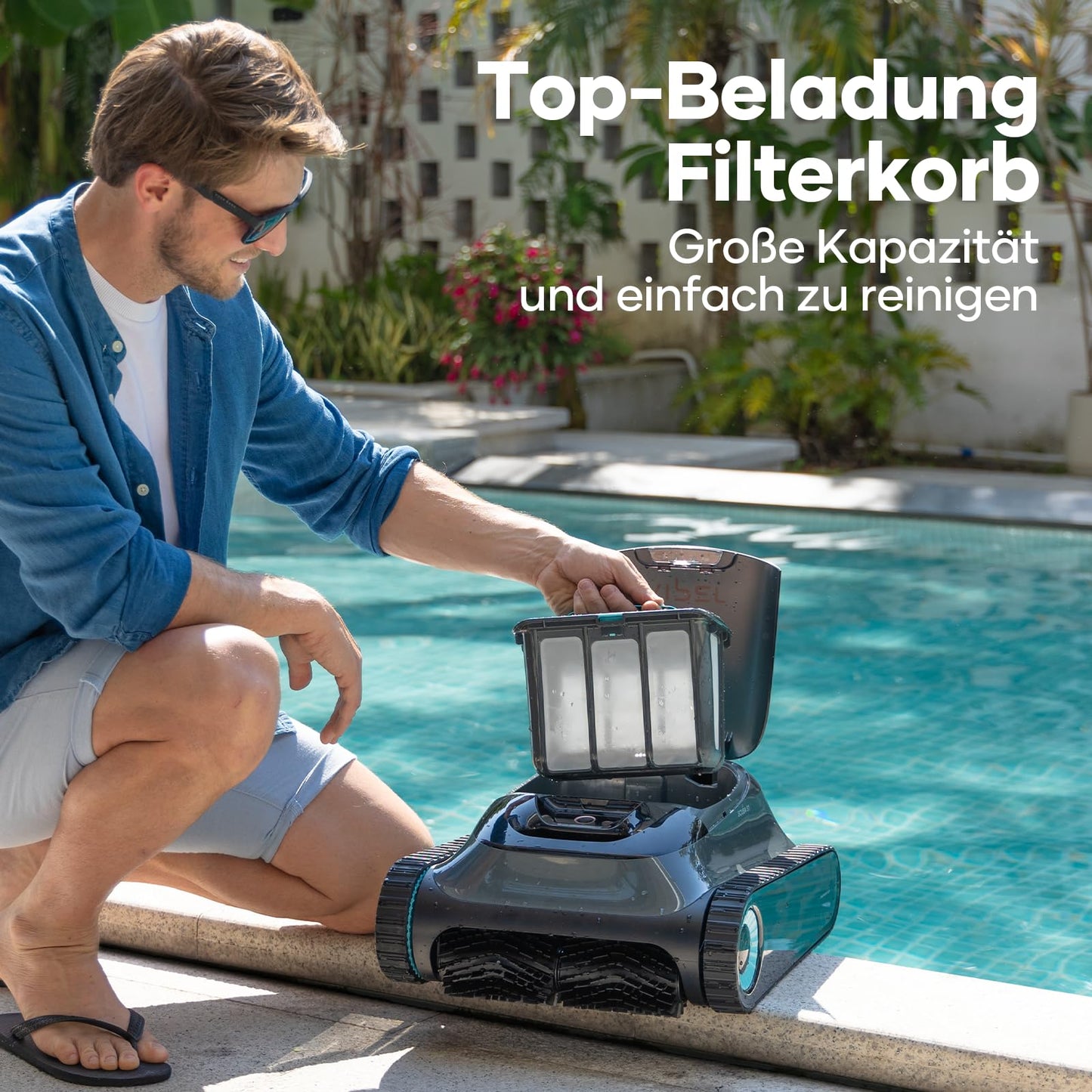 AIPER Scuba S1 - Poolroboter Boden/Wand kabellos, Wandklettern, intelligente Navigation 2.0, 150 Min. Akku, für Einbaupools bis 150m²