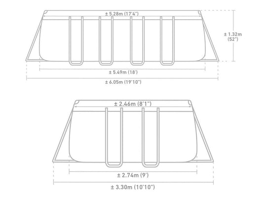 Intex Schwimmbadrahmen-Set Ultra Quadra, 549 x 274 x 132 cm, XTR 26356