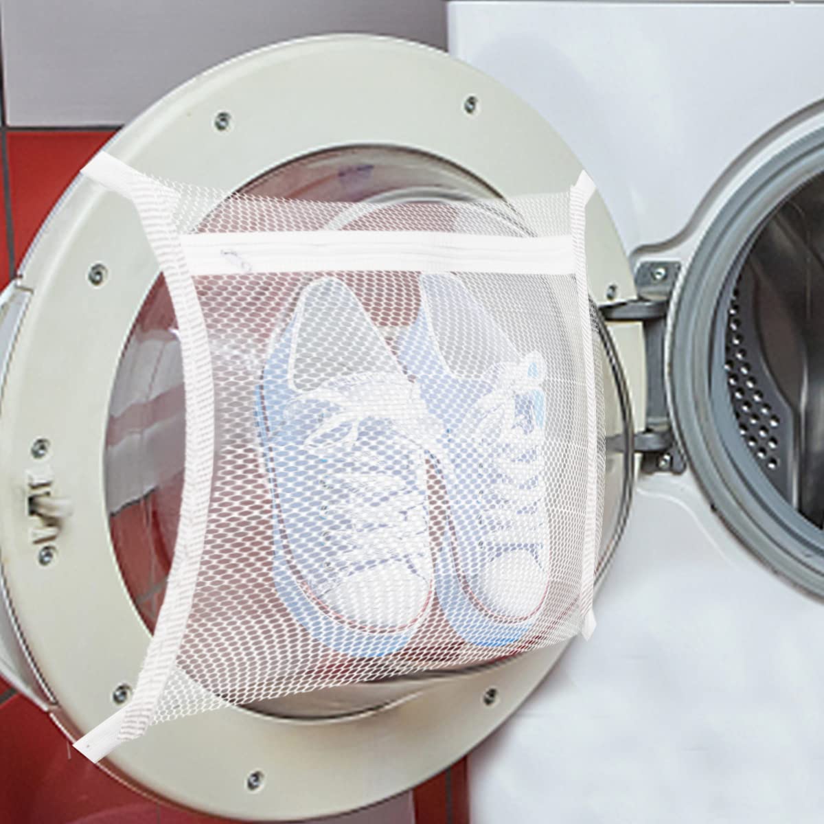 Jonnick strapazierfähige Sneaker-Netzbeutel, verstellbares Gummiband für die meisten Trocknermaschinen, einfache Montage, ca. 40 x 40 cm, 2er-Pack