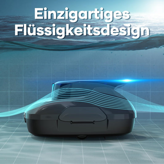 AIPER Poolroboter kabellos - 90 Min. Akku-Reinigungszeit, automatische Reinigung mit Selbsteinparkfunktion, kompakt & leicht, für flachen Boden