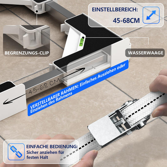 JHCHU Universal-Stapelset für Waschmaschine und Trockner – Verstellbarer Zwischenbaurahmen 45–68 cm, Ideal für Waschmaschinen-Trockner-Verbindung